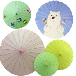 Colored Paper Umbrella China Traditional Dance Color Parasol Umbrella Outdoor Wedding Party Decor Handmade DIY Painting Material