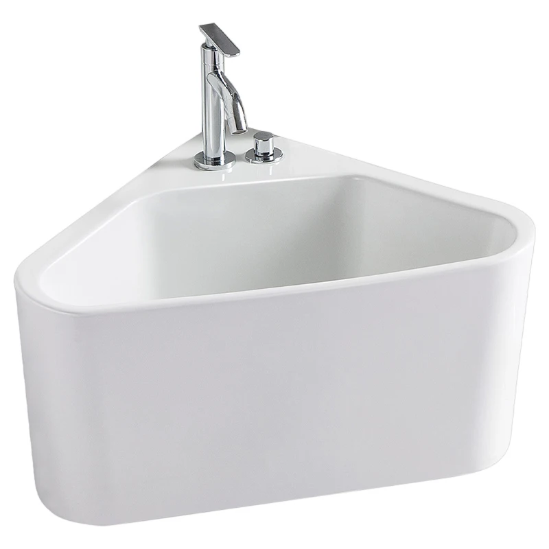

Triangle wall-mounted ceramic washing mop pool household bathroom balcony wall-mounted corner mop pool