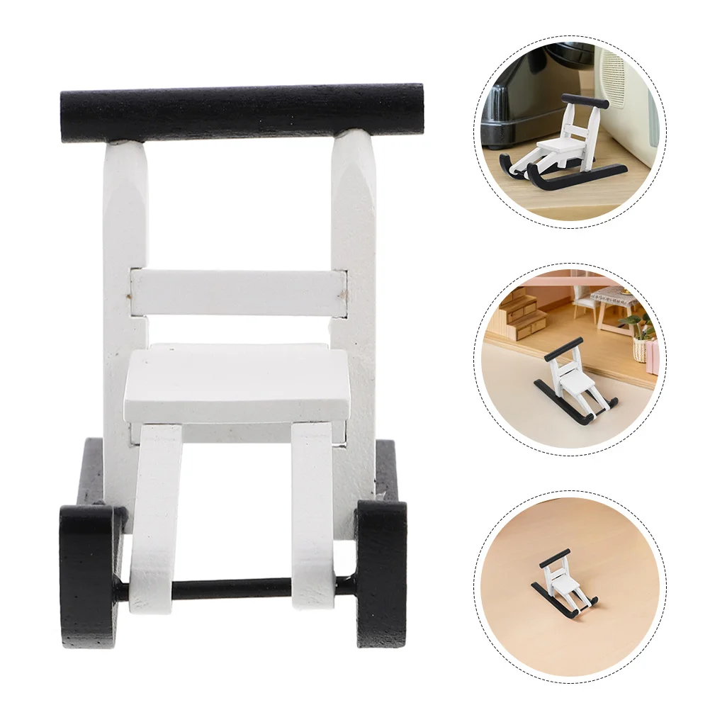 

4Pcs Miniature Wood Sleigh Ornament Christmas Sled Decoration for Craft Displays Vintage Holiday Home Decor Sleigh Party Setup