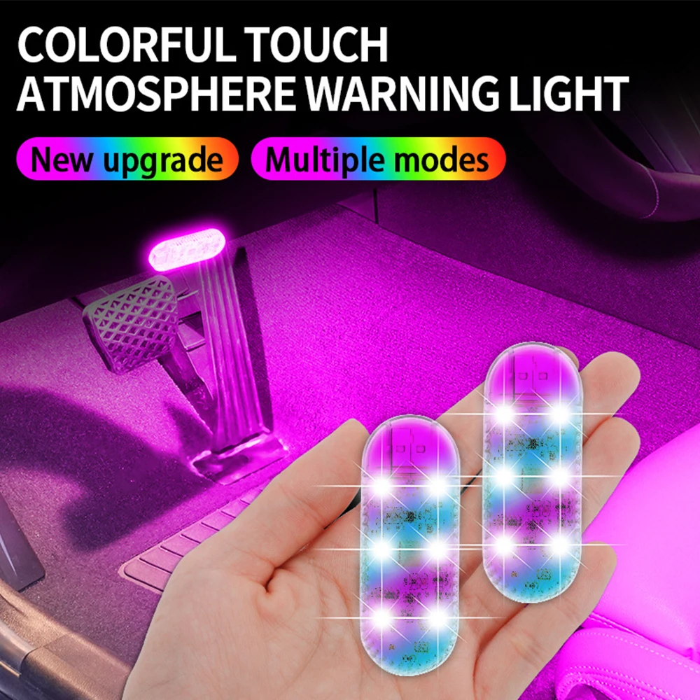 LED Interior Car Light Mini Auto Roof Ceiling Touch Light Wireless USB Charging Reading Lamp For Car Door Foot Trunk Night Light