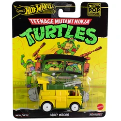 Mattel Hot Wheels Premium Car Pop Culture Party Wagon Toys for Boys 1/64 Diecast Ninja Turtles Vehicles Models Birthday Gift