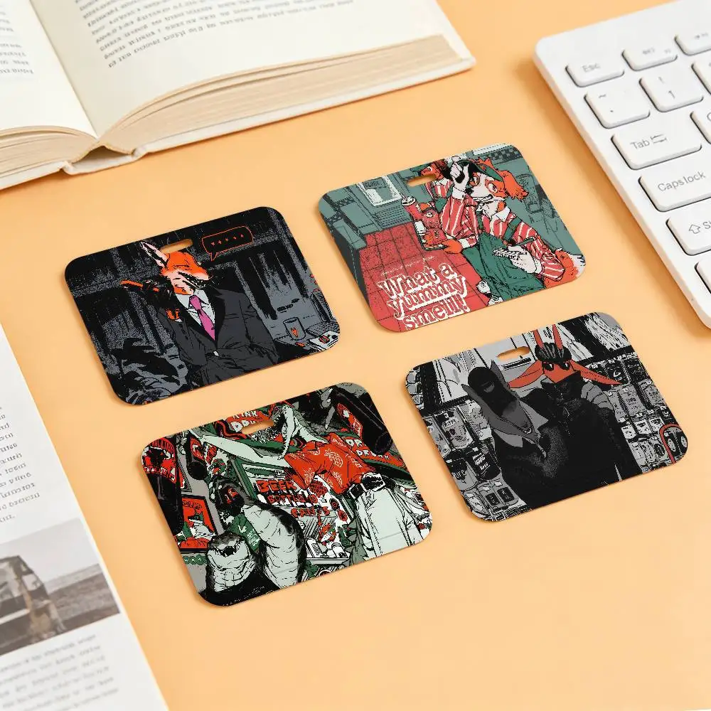 

Держатель для карт с изображением персонажа N-Nagabe, подходит для удостоверений личности, банковских карт, проездных билетов и рабочих пропусков.