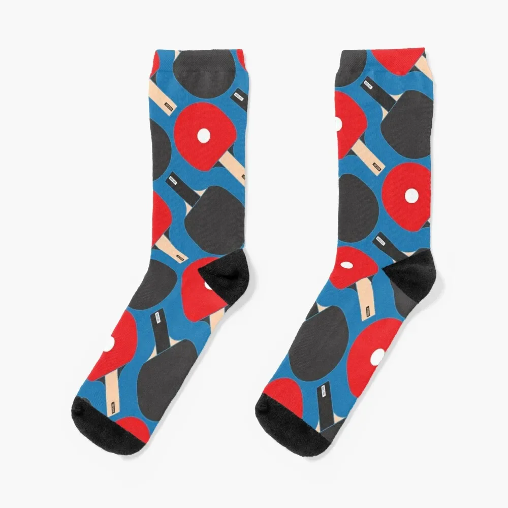 

Ping Pong Paddle and Ball Pattern (Blue) Socks FASHION with print floral Mens Socks Women's