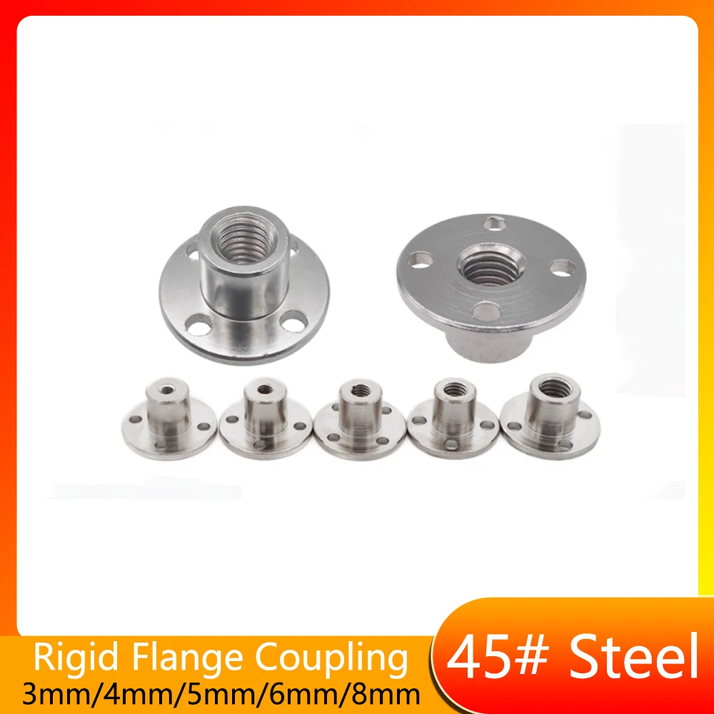 Inner diameter:3mm/4mm/5mm/6mm/8mm Motor Support Connector Rigid Flange Coupling Motor Guide Shaft Coupler Bearing Fittings