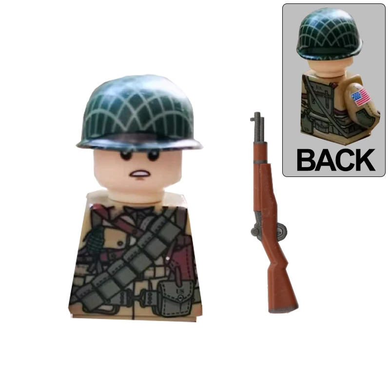 WW2 Military Soviet U.S. Army Officer Building Blocks Medical Soldier Figures Warrior Infantry Weapon Accessories Toys Kids B145