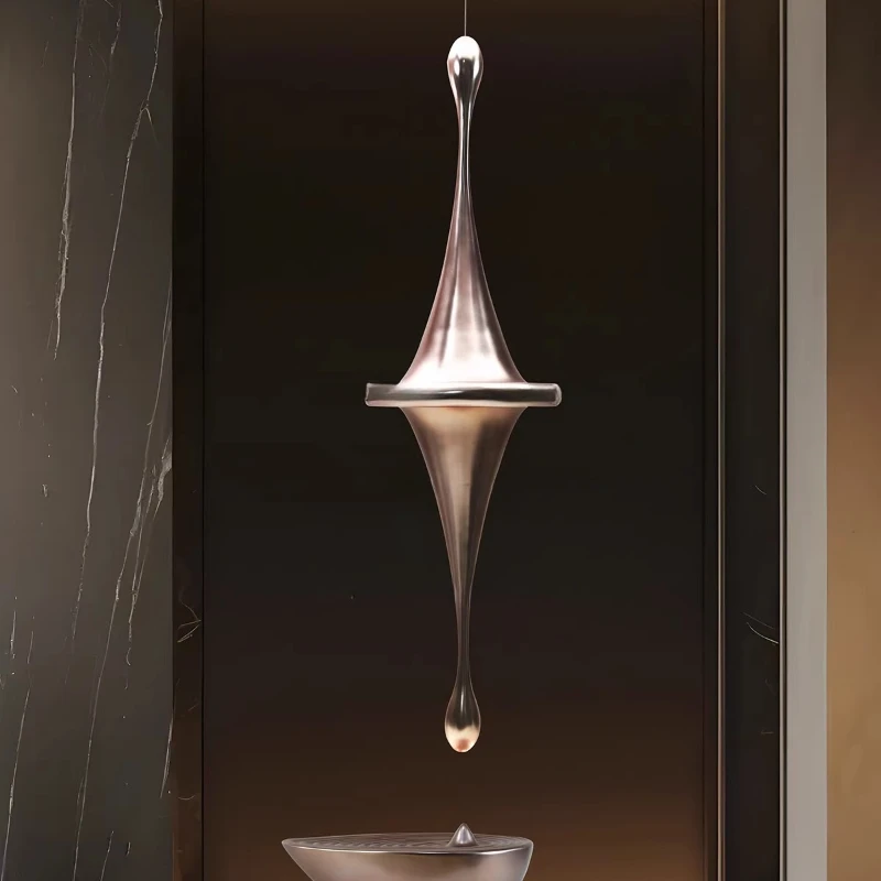 Gyro water drop pendant living room porch vertical height slender hanging installation art sculpture ornament