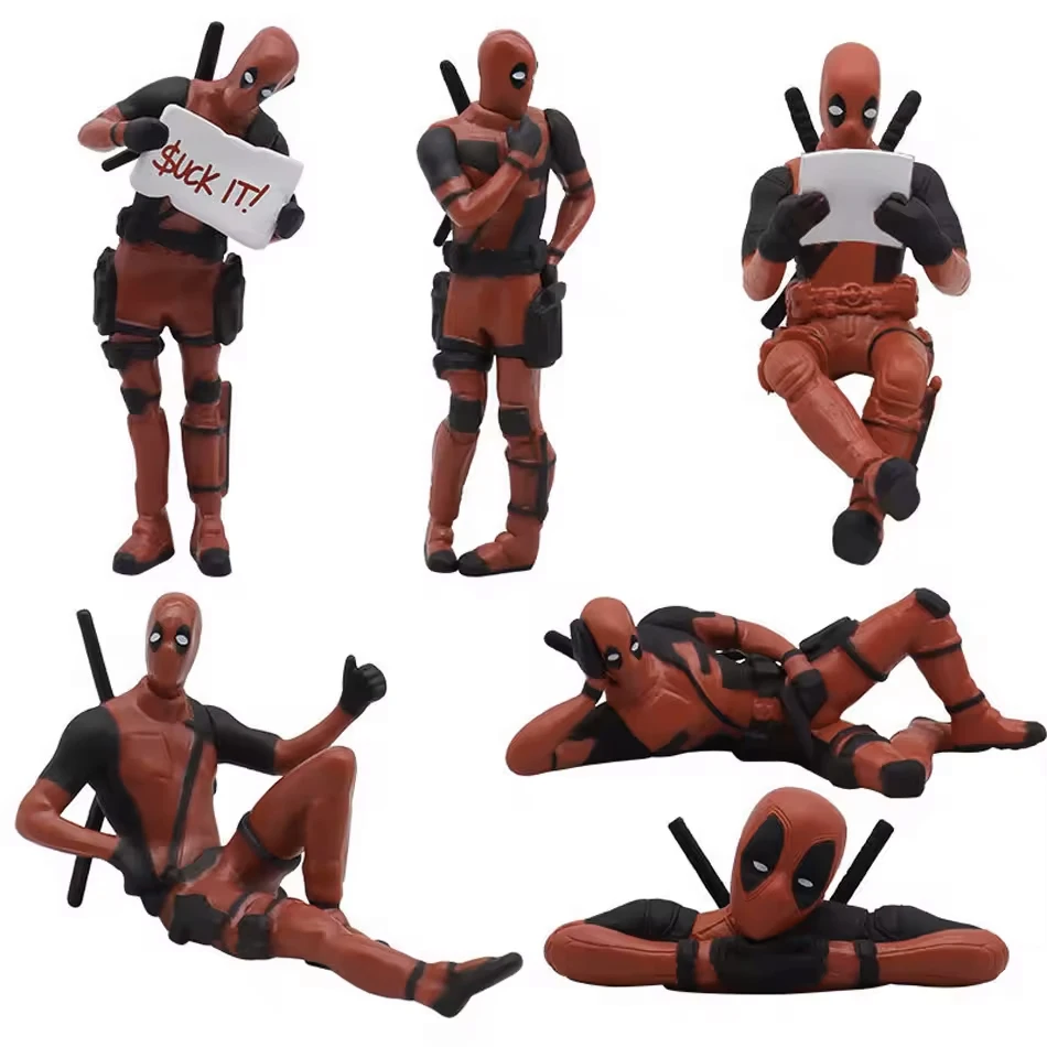 Marvel Legends Deadpool Doll Model Car Ornament with Lanyard Statue Desktop Ornament X-Men Mini Pvc Collection Figure Gift