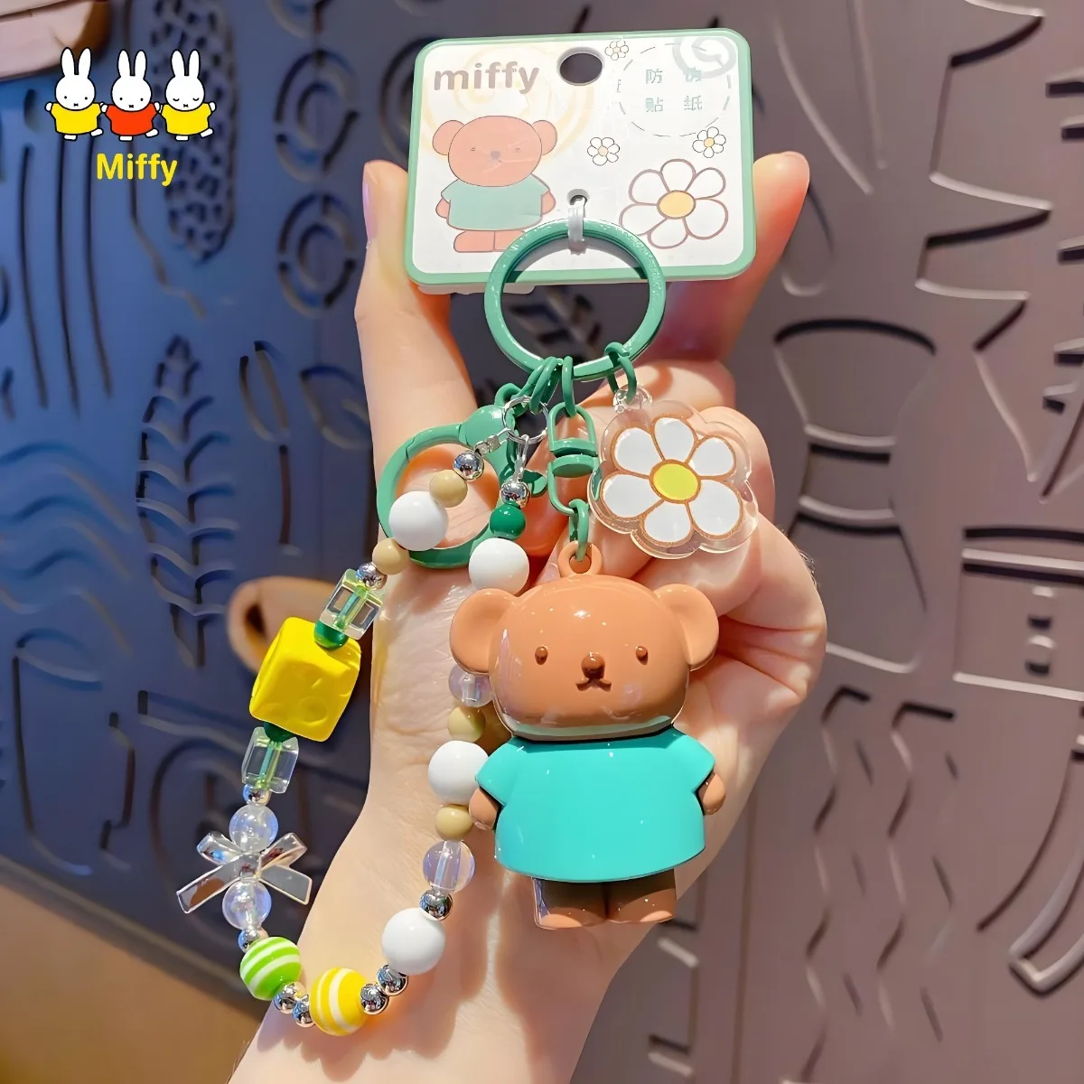 Kawaii Miffy Rabbit Keychain Doll Cutegirlish Cartoon Creative Diy Keychain Schoolbag Gift view 5