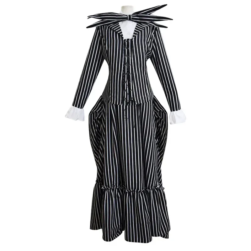 Film Der Albtraum vor Weihnachten Jack Skellingto Sally Cosplay Kostüm Halloween Party Karneval Kleid Erwachsene Kind Baby Kleidung