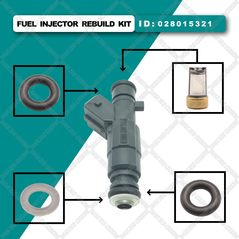 

Fuel Injector Service Repair Kit Filters Orings Seals Grommets for 0280156321 CITROEN C2 C3 C4 XSARA BERLINGO Peugeot 206