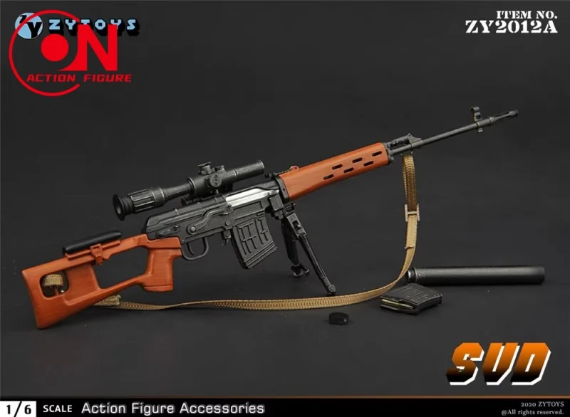 ZYTOYS ZY2012 SVD SVDS 1/6 مقياس بندقية قنص بندقية نموذج البلاستيك المشهد الدعائم صالح 12 بوصة الجندي عمل الشكل الجسم #5