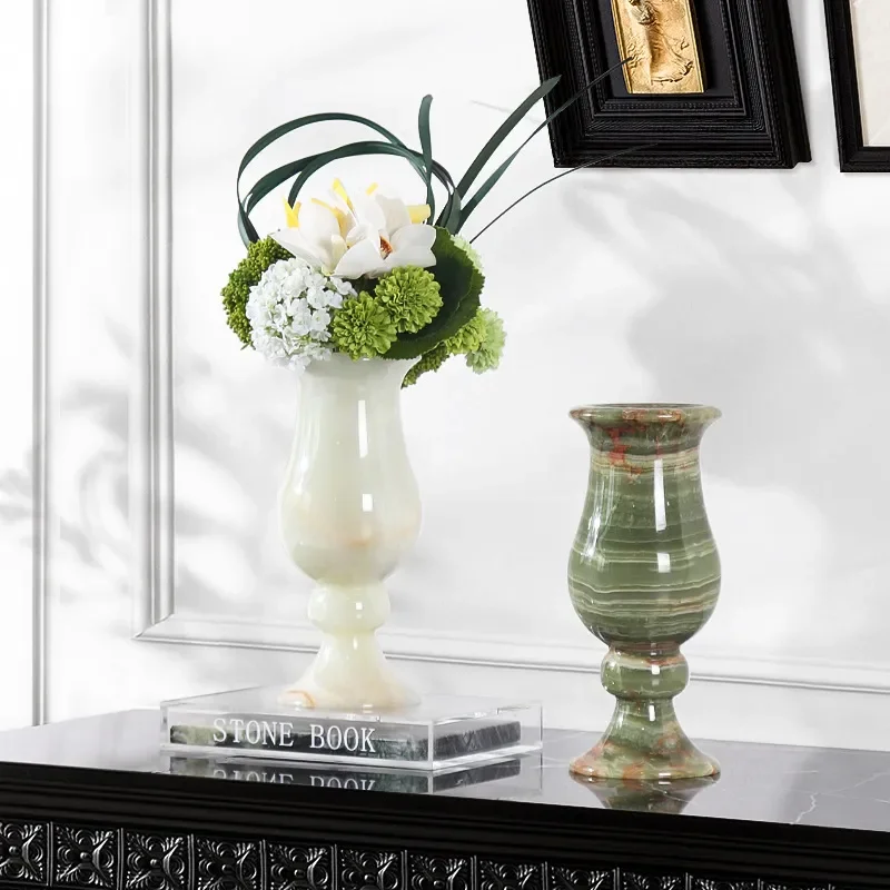 Modern Marble Texture Vase For Living Room Decor Creative French Style Flower Arrangement Home Entrance Art Ornament High End