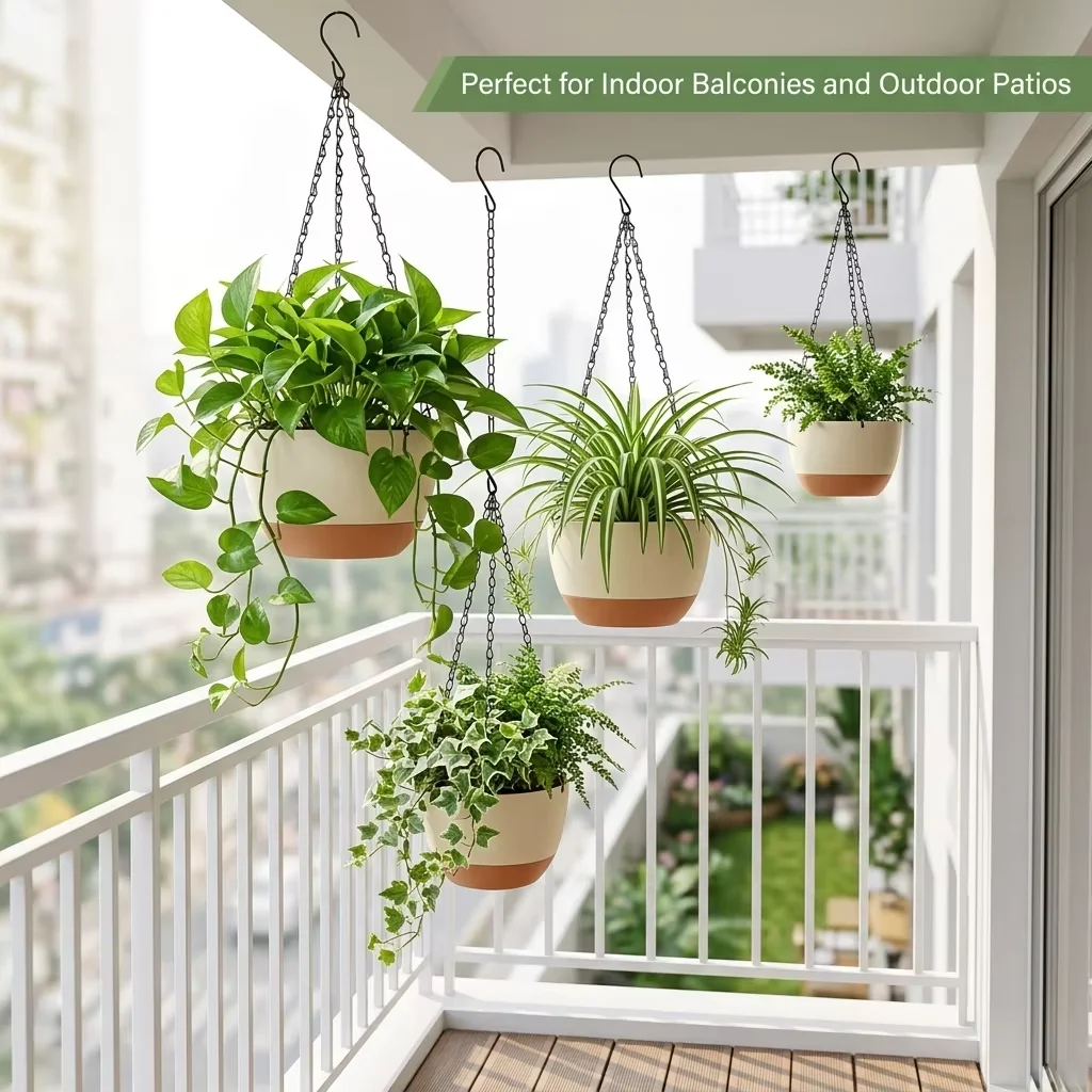 กระถางแขวนดอกไม้สองสีทันสมัยสำ - Spider Plant Hanging บทวิจารณ์และราคา