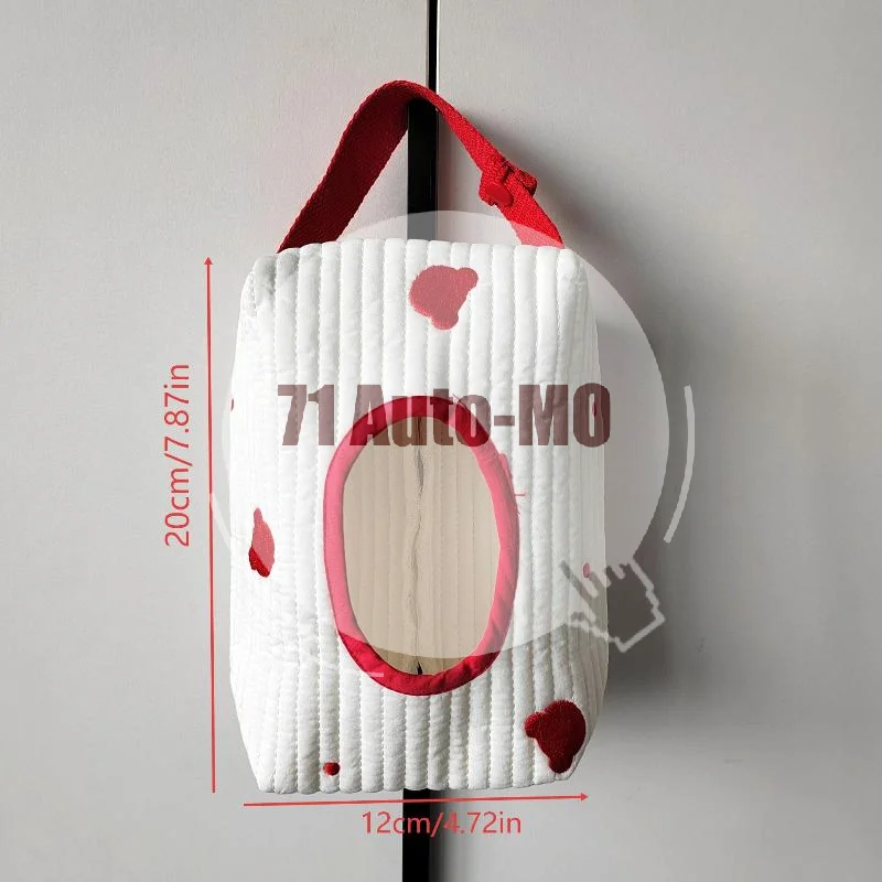 Ins Minimalist Portable Fabric Tissue Box Hanging Wet Wipes Storage Case Pouch for Car Home Dining Table