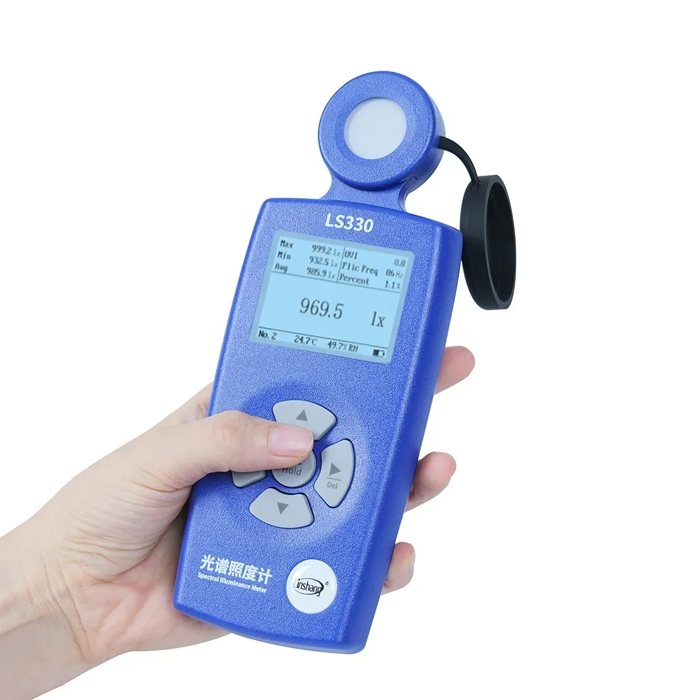 

LS330 CRI Ra CCT SDCM UVI UV Index Lux Tester Spectral Illuminance Meter 0-1000000 Lx/Fc Digital Luminometer Light Lux Meter