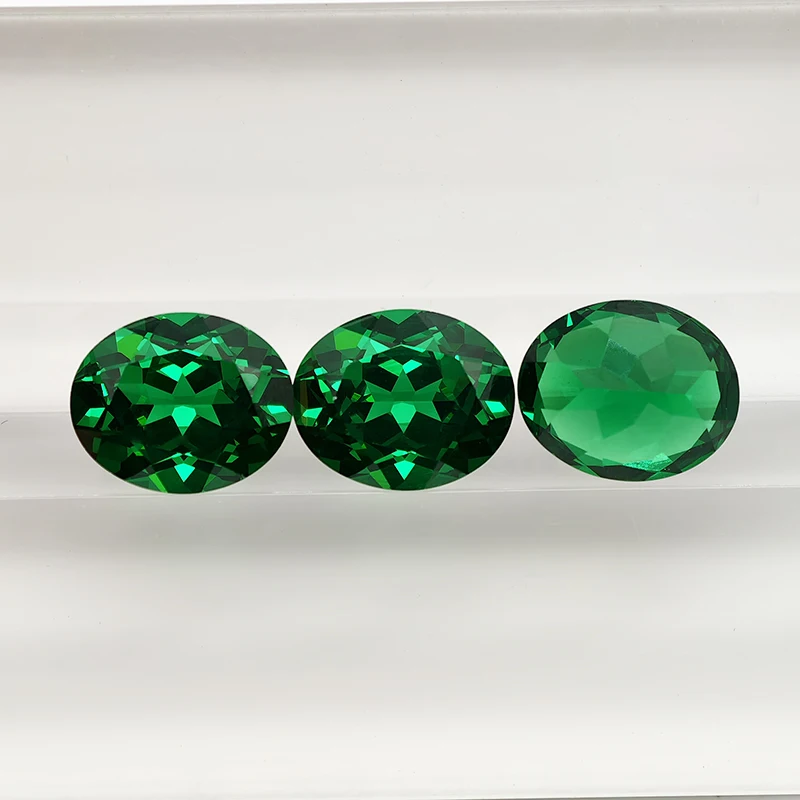 

Top 5x7mm-9x11mm Oval cut Emerald Green Yttrium Aluminium Garnet Loose Gemstones Lab Diamonds YAG Stones for Jewelry Making