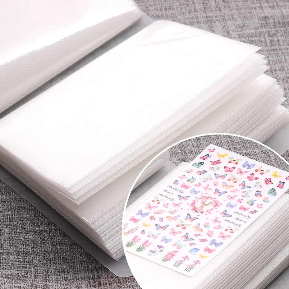 100 Slots Collecting Nail Stickers Storage Book Large Capacity Empty Album Card Decals Display Manicure Notebook LYTZB06