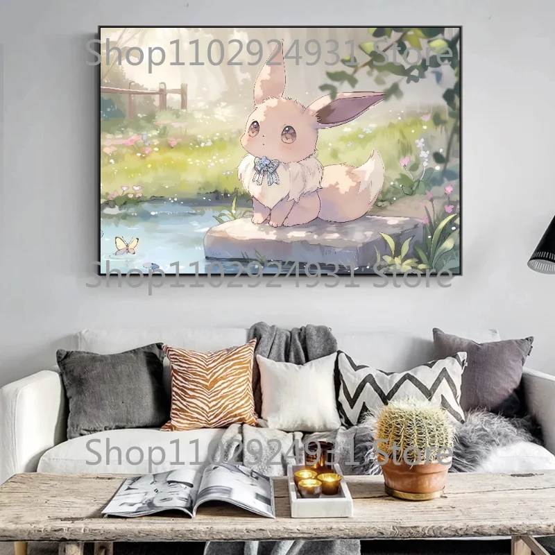 Pokemon Poster Anime Bulbasaur Eevee Peripherie moderne hochwertige Kunst Raum dekoration Leinwand Malerei Wand Kinder Geschenk