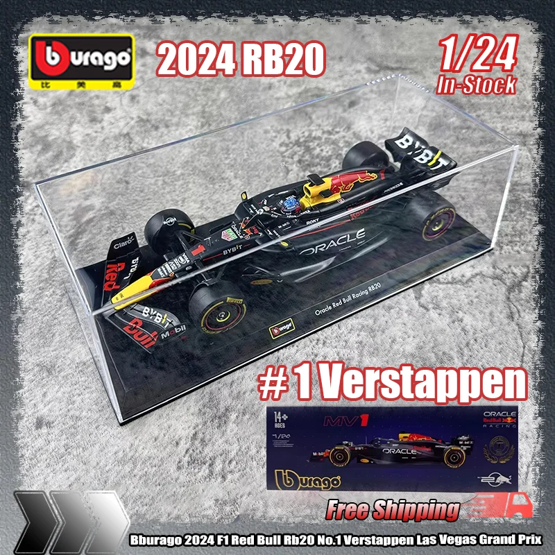 bburago-scala-1-24-2024-f1-red-bull-rb20-no1-verstappen-las-vegas-grand-prix-stagione-championship-edition-giocattoli-personalizzati-modello-regalo