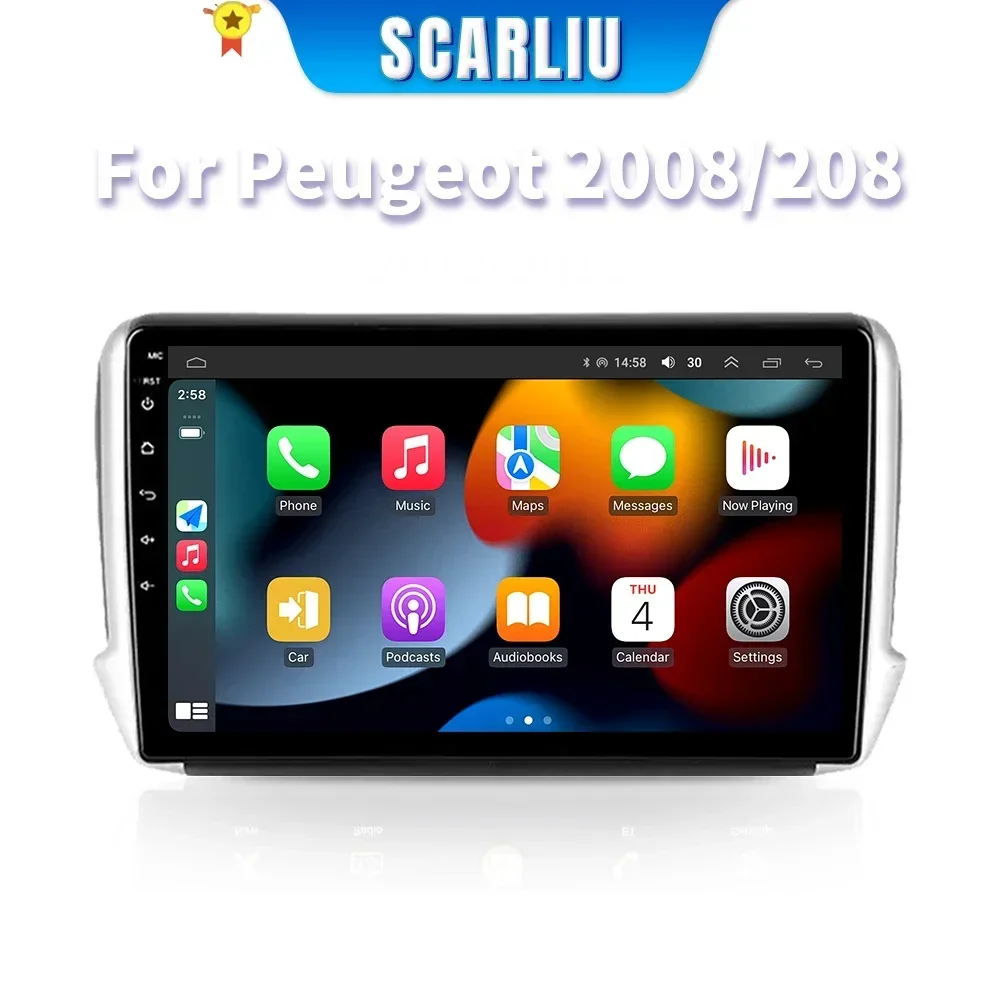Android16 radio Voor Peugeot 2008 208 Serie 2012-2018 Auto stereo Multimedia Video Player carplay Auto GPS Navigatie 2din Geen dvd - afbeelding 2