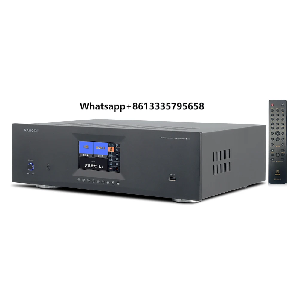 

7.1 Home Theater System Audio Amplifier DTS ATMOS Digital BT HD Reverb 8-Channel KTV Karaoke Power Amplifier