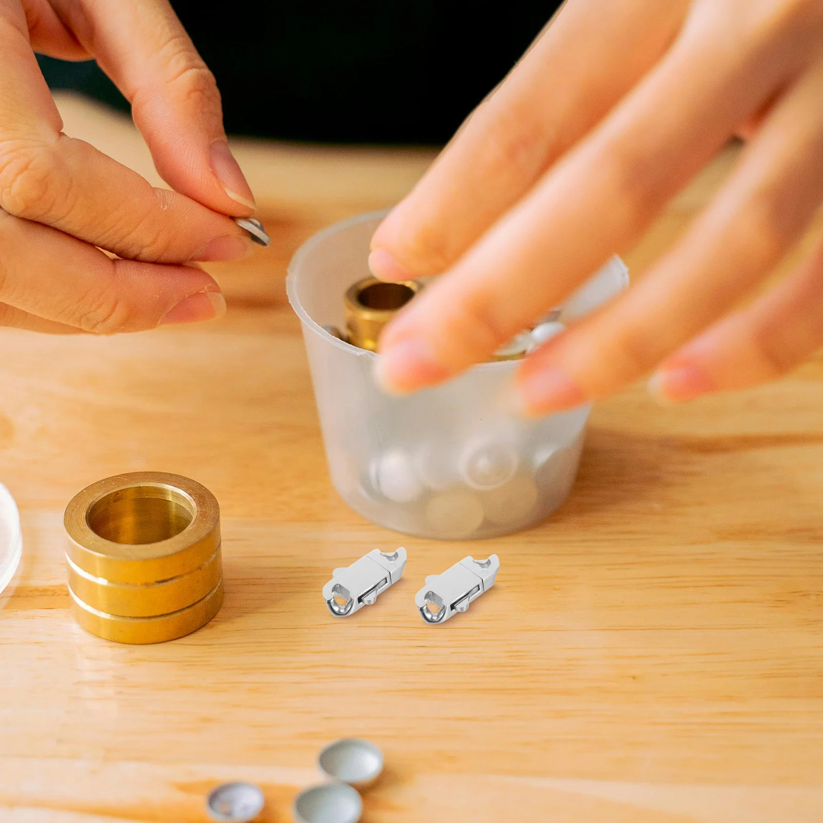 

2Pcs Metal Spring Buckle Clasp for Jewelry Stainless Steel Necklace Bracelet Fastener Strong Tension Snap Hook DIY Chain