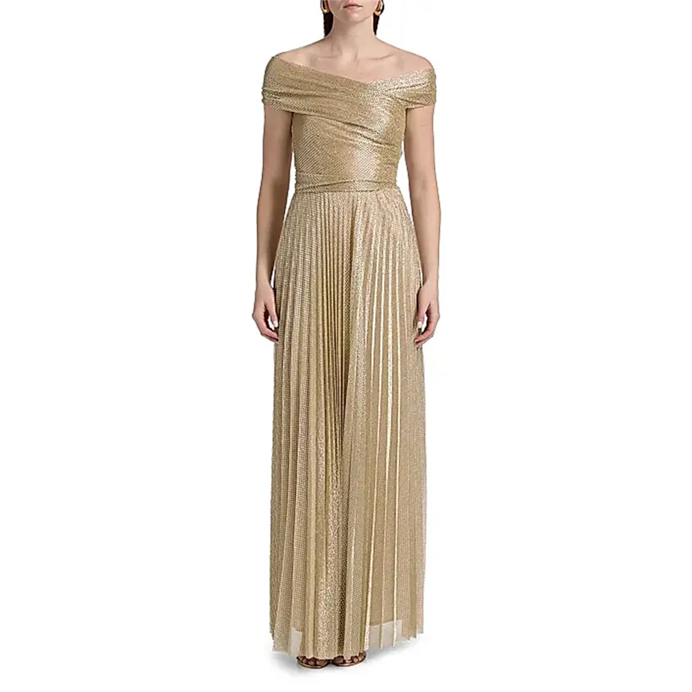 

Women's Formal Evening Gowns Elegant Sleeveless Ruched Shoulder Evening Dresses Formal Party Gowns for Women Cocktail Dresses