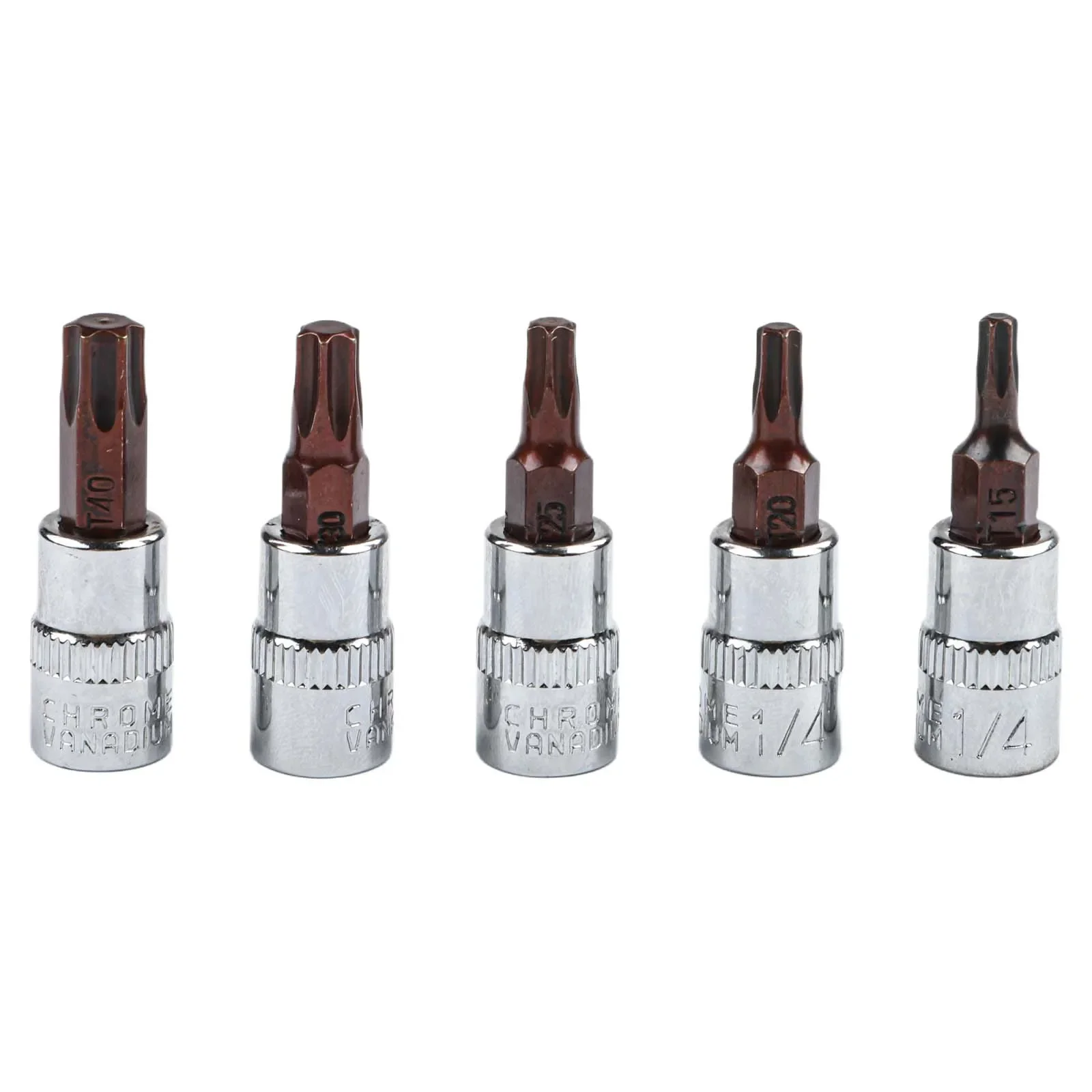 5 For Torx Screwdriver Bits For T15 For T20 For T25 For T30 T40 1/4 Inch Drive Socket Head Tool Alloy Steel Construction - view 2