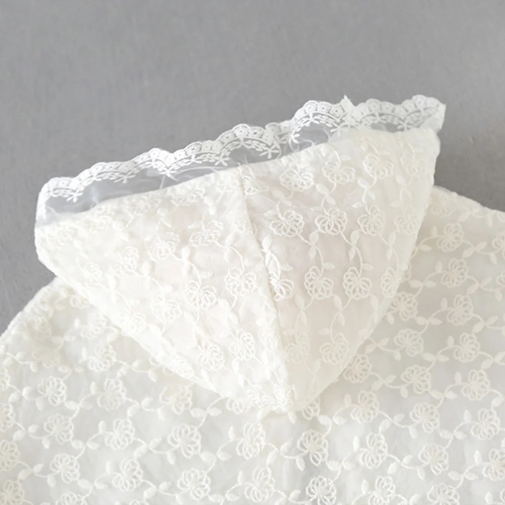 여아용 레이스 케이프 화이트 90cm 코스프레 자외선 차단 망토 의상 액세서리 0-2세용 망토 레이스 의상 케이프