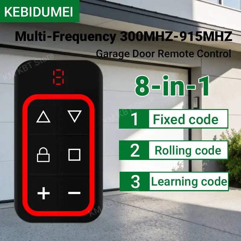Duplicador de chave de portão de controle remoto universal de garagem clone 8 canais 300-915mhz controlador de porta de garagem multifrequência 433mhz