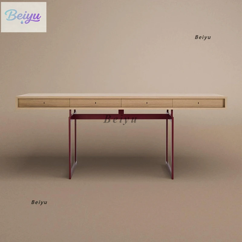 Italian minimalist studio light luxury long table bedroom computer table desk Nordic medieval  home conference
