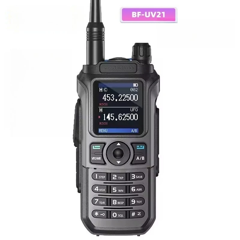 B‑F UV‑21 PRO V2 Walkie Talkie Tri‑Band One‑key Frequency Match Type‑C Direct Charge Outdoor Self‑driving Two‑way Radio