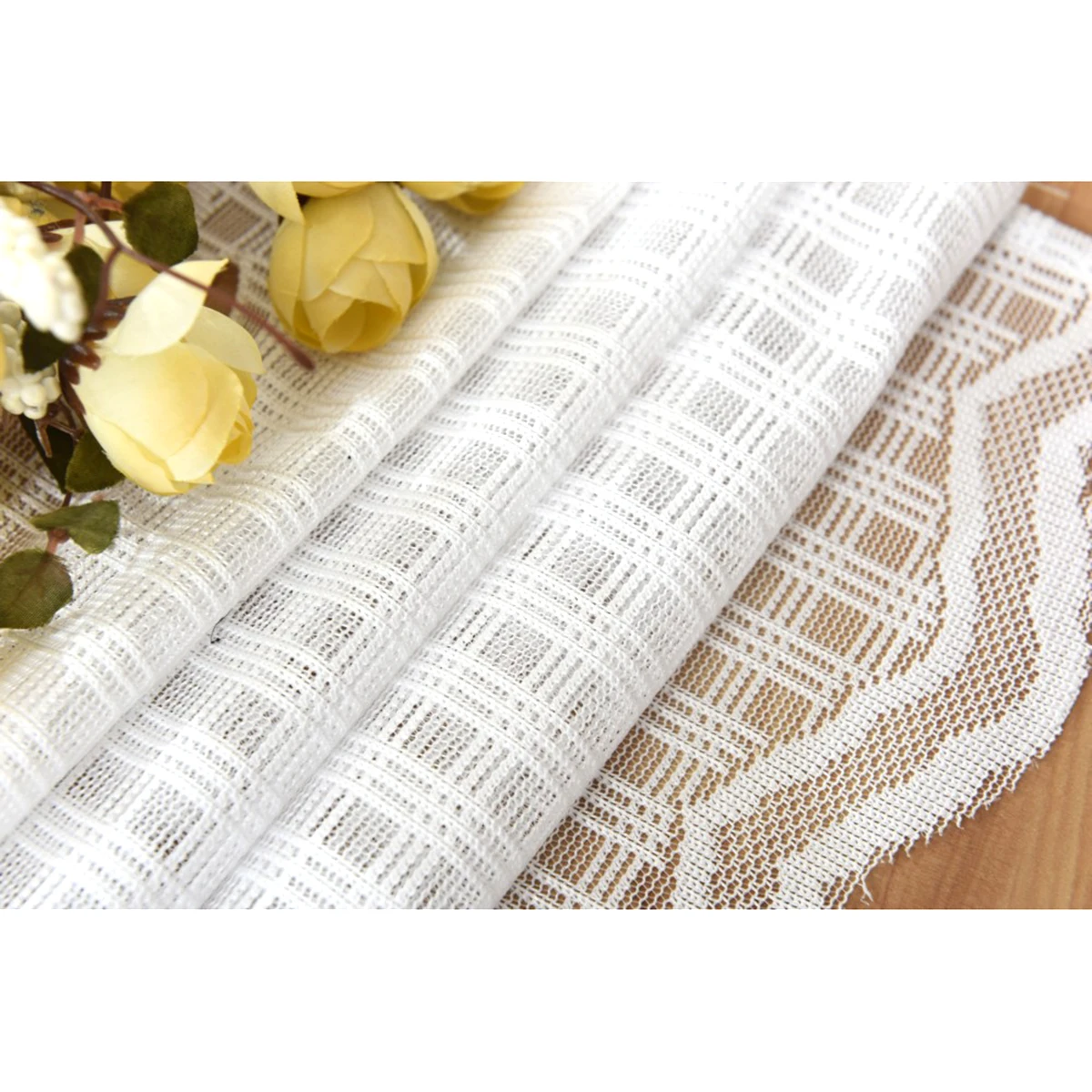 

Decorative Sun Proof Shade Screen Purdah Short Curtain Valance for Kitchen Balcony Home (White Grid)