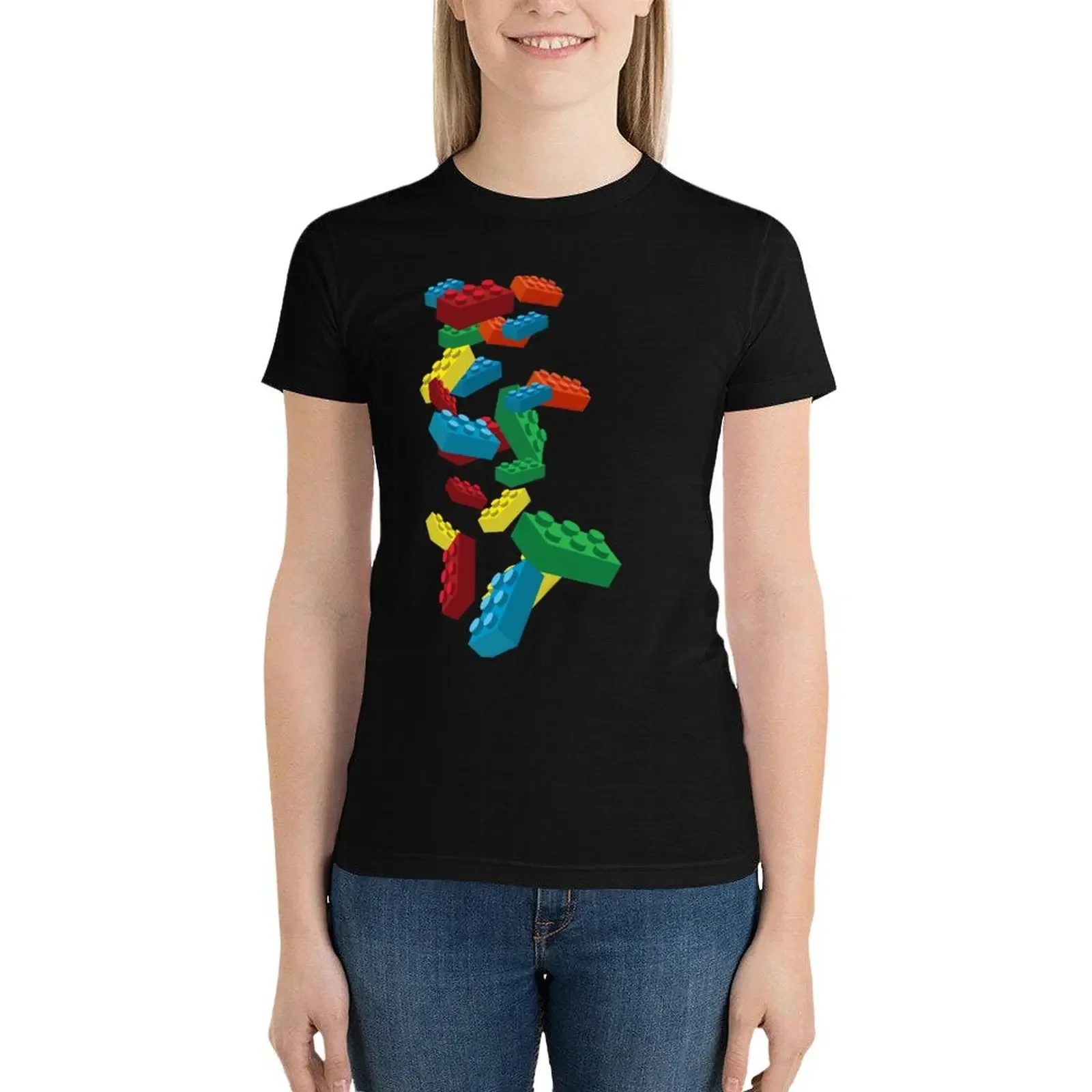 

Falling Legos T-Shirt female graphics workout t shirts for Women