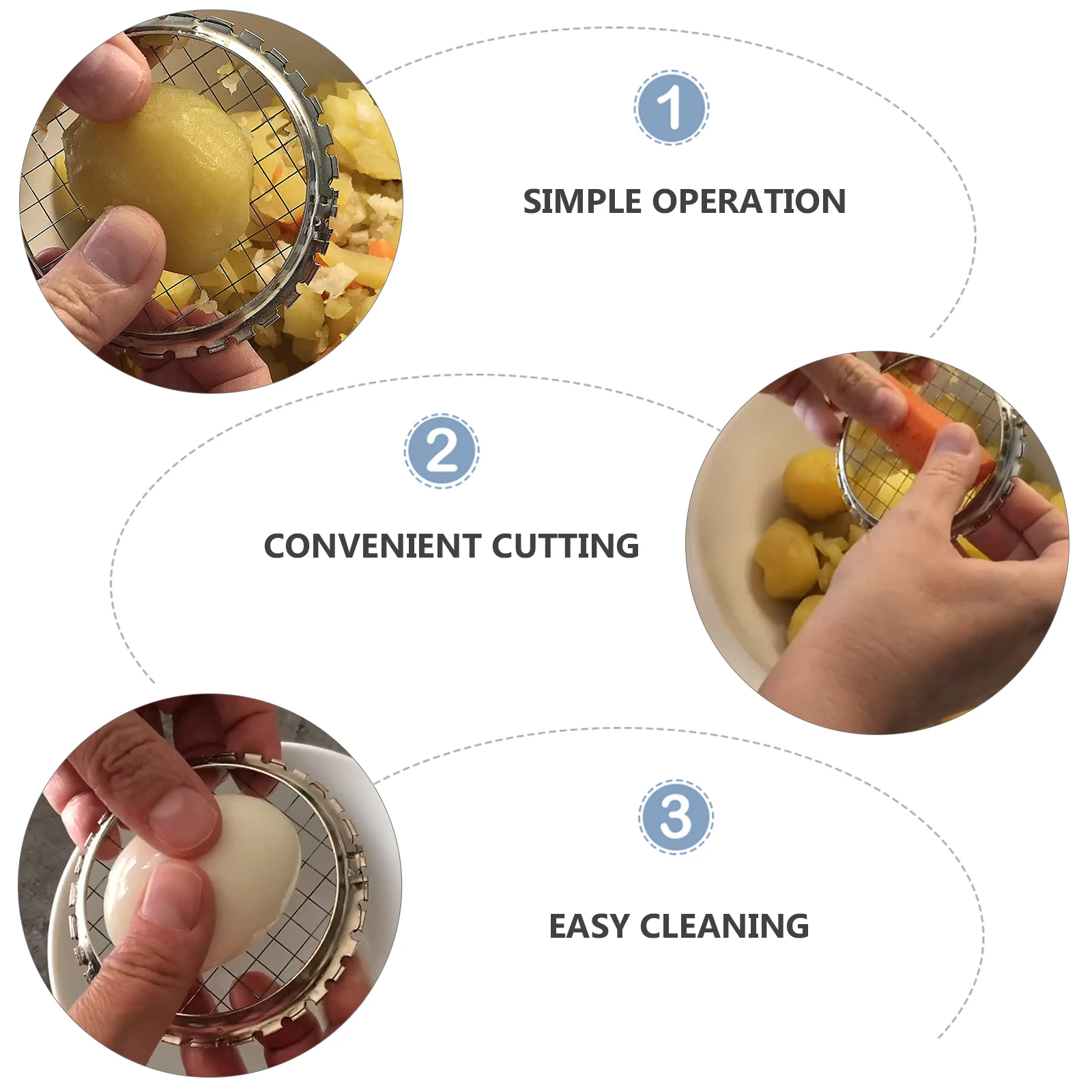 

2Pcs Potato Choppers Stainless Steel Fruit Cube Cutters Boiled Egg Slicers Kitchen Tool Tomato Cutter French Fries Cutter