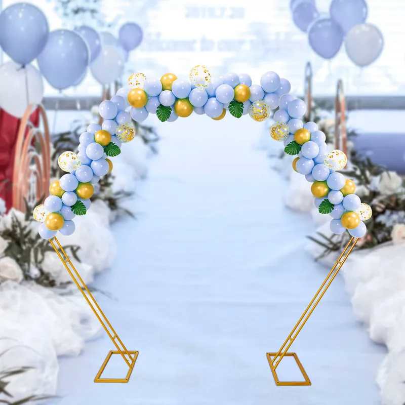 Luxury Design Golden Wedding Hexagon Backdrop Centerpiece Stand Flower Balloon Arch Frame Decor Wedding Decoration