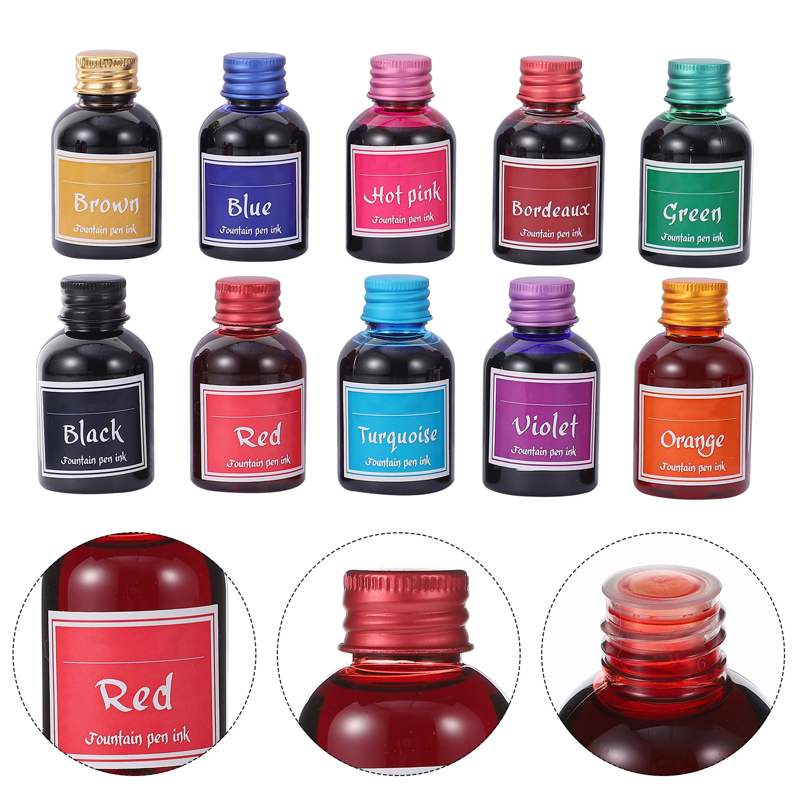 

10 Bottles Quick-drying Ink Calligraphy Supplies Guache Fountain Pen Drawing Pens for Dip Non Carbon Bottled