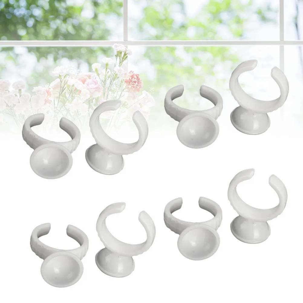 

100Pcs Clear Disposable Ink Ring Cups for Eyebrow Tattoo Semi- Pigment Holder Eyelash Extension Application
