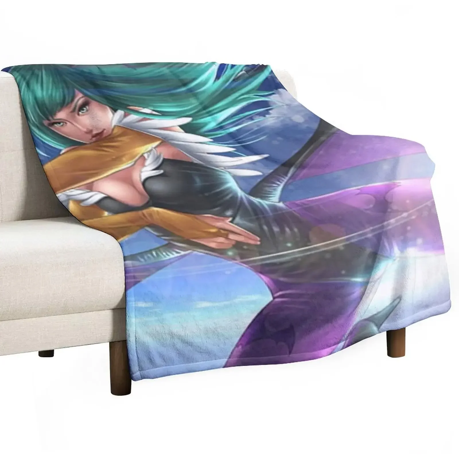 Cute Morrigan Aensland Throw Blanket Soft Plush Plaid Soft Plaid Moving Decorative Beds Blankets