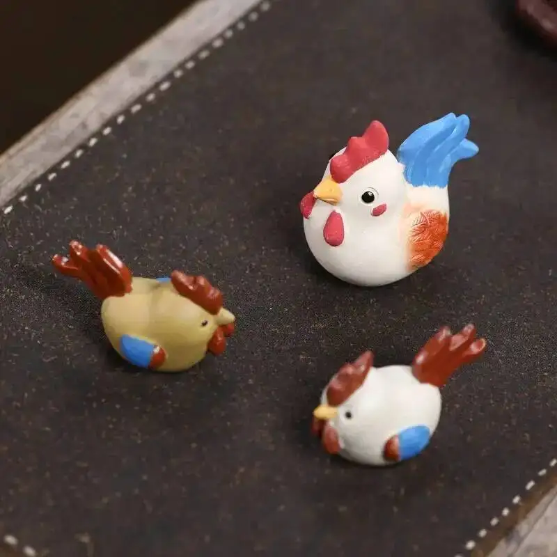 Zisha Rooster Tea Pet Ornament  Tea Cultivation and Play, Tea Table Home Tea Play Accessories Colorful Чаепитие