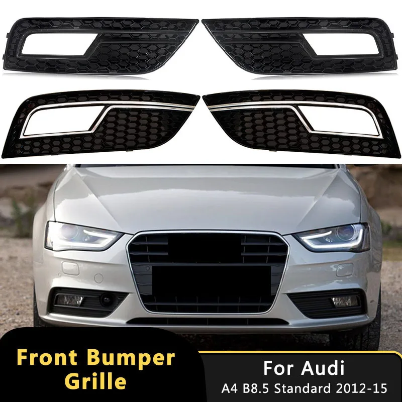 

2Pcs Car Front Bumper For AUDI A4 B8.5 Standard 2012-2015 Car Fog Lamp Racing Grill Honeycomb Mesh Hex Fog Light Grille Cover