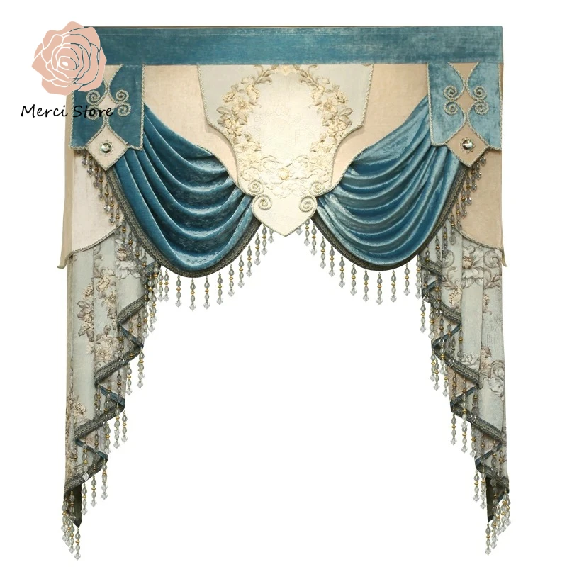 

23 Styles European and American Luxury Custom Valance for Villa Living Room Bedroom French Window Hotel Kitchen Bedroom Custom