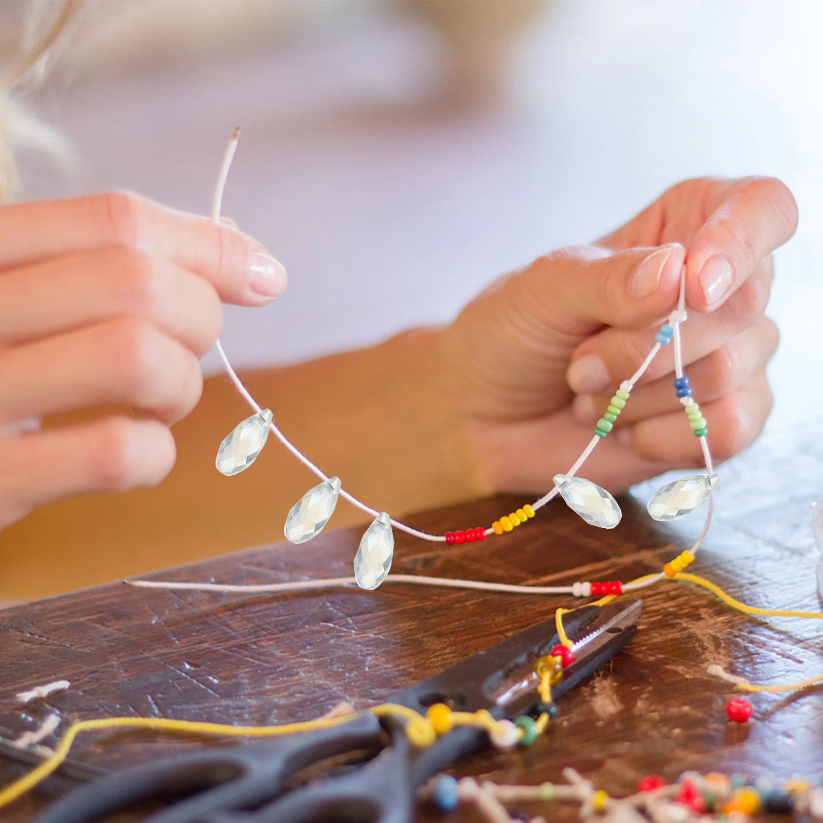 

30Pcs High Quality Water Drop Glass Beads for DIY Jewelry Making Crafts Beautiful Loose Beads for Bracelet Necklace Hair