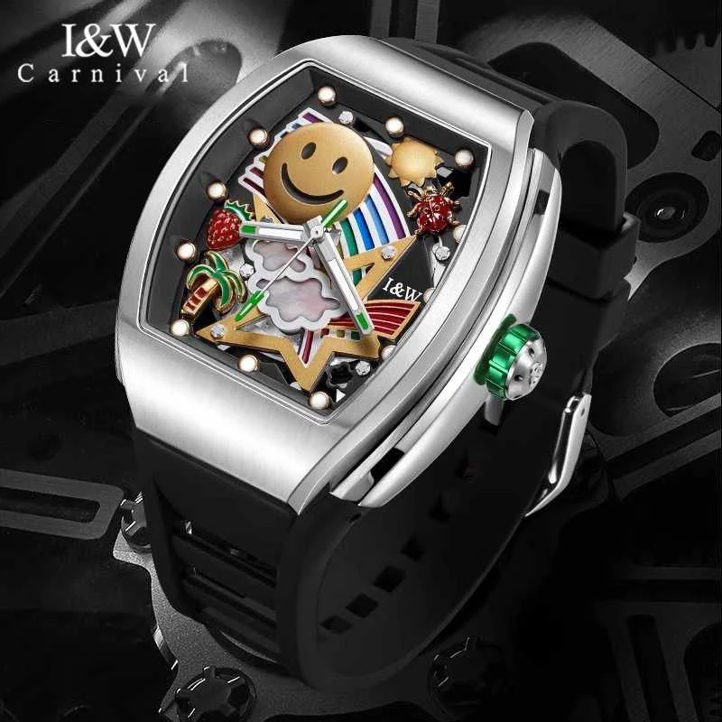 Carnival Brand High End IW Series Luxury Imported Movement Mechanical Watch Men Sports 50M Waterproof Automatic Watches Mens