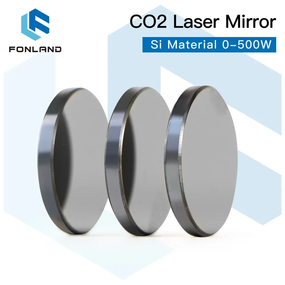 Fonland 500W Co2 Laser Si Reflective Mirrors T3 Lens Refiectivity 99.6% Black-Coating Reflector Lens for CO2 Laser Engraver