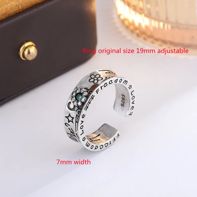 

Buyee 925 Sterling Silver Flower Open Ring Finger for Woman Man Fashion Party Fine Jewelry Circle