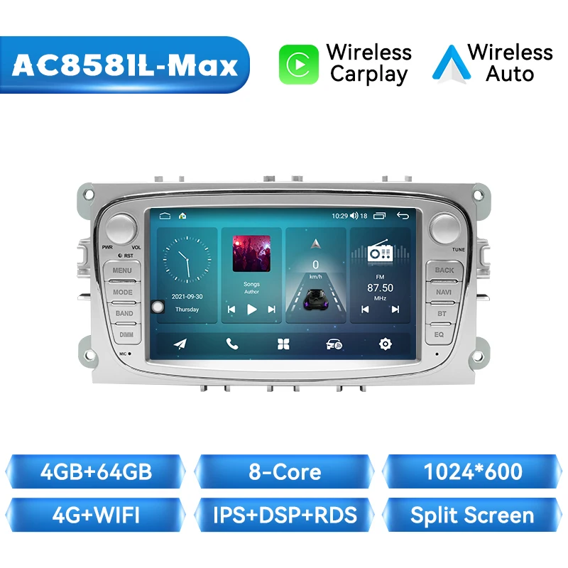 Draadloze Carplay Android Auto Radio Speler Voor Ford Focus 2 Mondeo S Max C Mondeo Galaxy Transit Connect 2010 Kuga Auto Multimedia