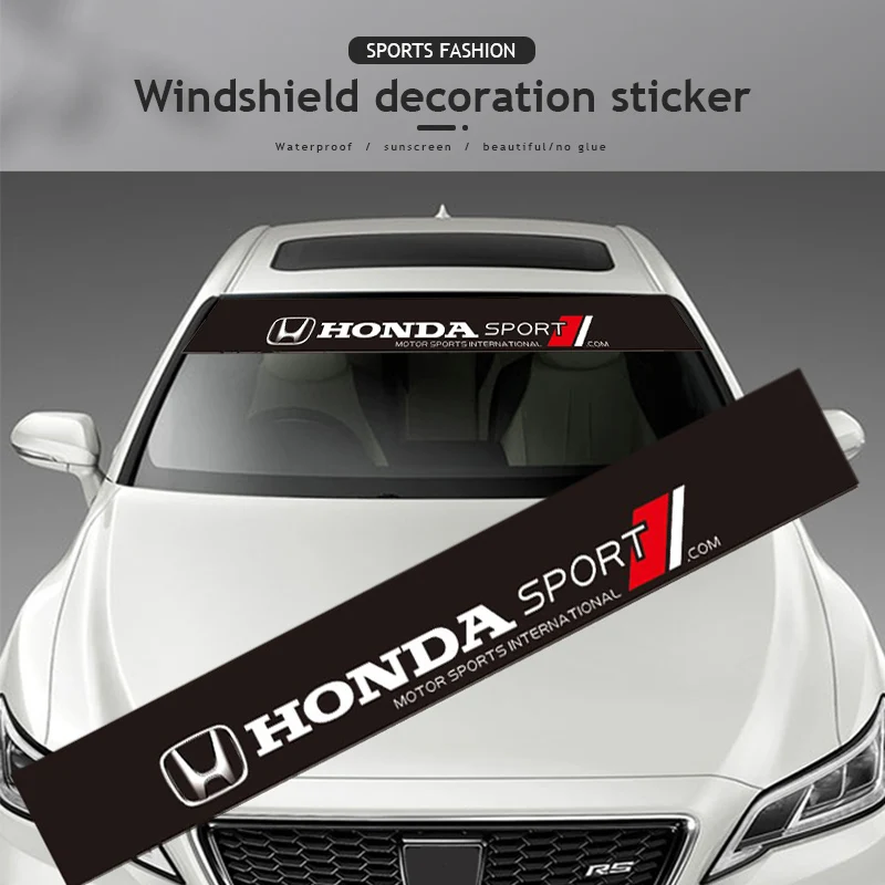 Pegatinas para parasol de coche, calcomanías decorativas para parabrisas delantero de coche, para Honda Civic Accord Fit Jazz Pilot CRV Odyssey Passport City