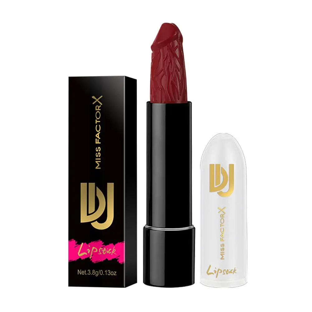 Lustige Penis form Lippenstift Pilz lang anhaltende Feuchtigkeit kosmetische Lippenstift Lippe matt Lippenstift Make-up Maquill age Geschenk rot x1n1