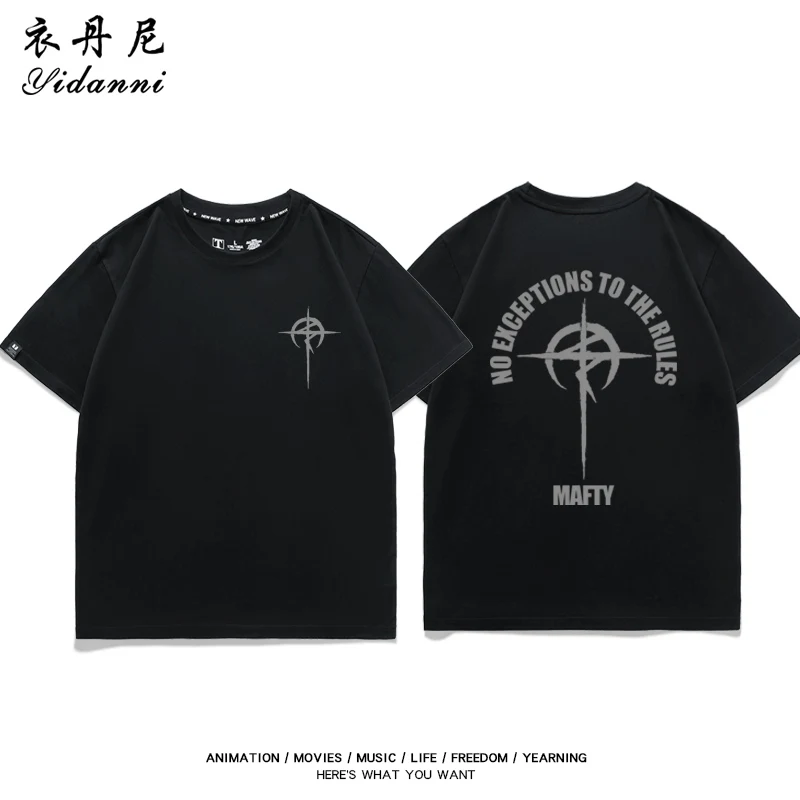Vintage Sci-Fi Mecha Cross Logo T-Shirt, Retro Anime Streetwear Tee, Sommerliches High-End Anime-Accessoire für Herren und Damen – Detail 9